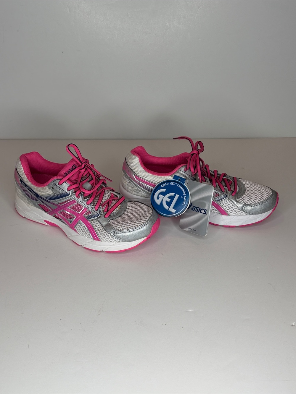 ASICS Women's Athletic Shoes in Pink, silver and blue